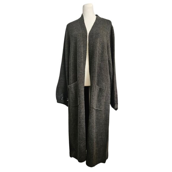 NWT TORRID Women's Long Sweater SZ 1X 14-16 Gray Sequins Knit Cardigan Duster - Picture 4 of 10